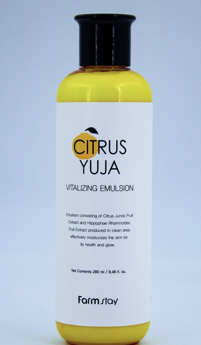 FarmStay Освежающая эмульсия для лица с экстрактом юдзу Citrus Yuja Vitalizing Emulsion 280 мл, Корейская косметика