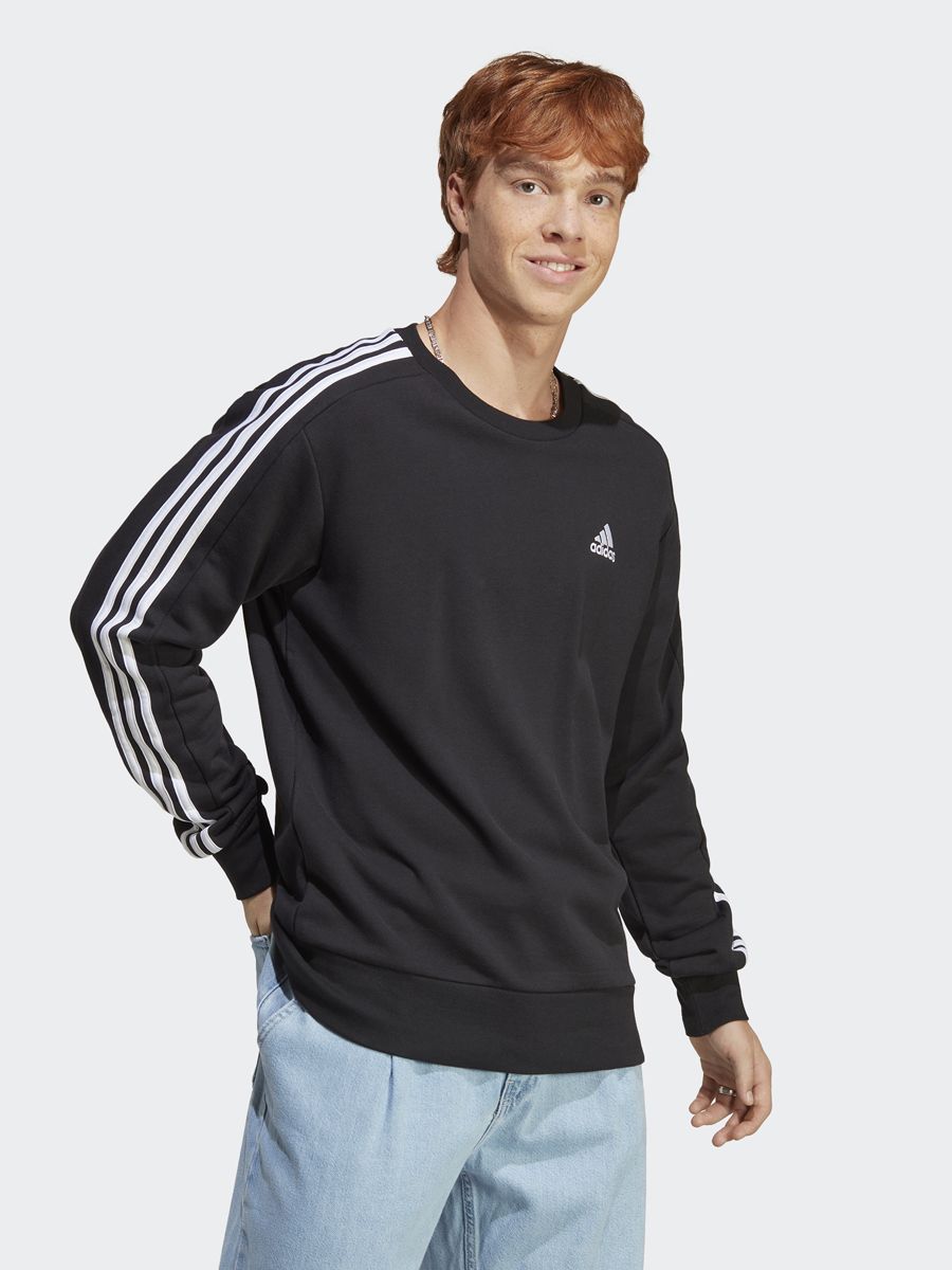 Adidas 3 shop stripes crew neck