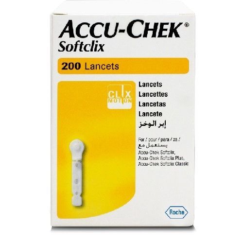 Ланцеты Акку-Чек Софткликс (Accu-Chek Softclix) для глюкометра, одноразовые, 200 шт.