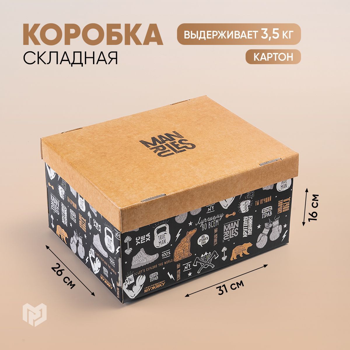 Сюрпризбокс,коробкадляподарка"Брутальность",31,2х25,6х16,1см