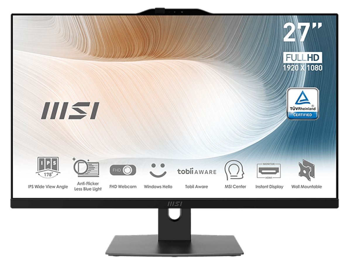 MSI 27" Моноблок AIO MSI Modern AM272P 1M-679XRU Черный 9S6-AF8231-679 (Intel Core 7 150U, RAM 16 ГБ, SSD 512 ГБ, Intel Graphics, Без ОС), 9S6-AF8231-679, черный, Русская раскладка