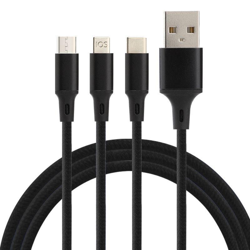 Кабель триколор. Кабель 3в1 зарядка USB+ USB Type-c + aux.