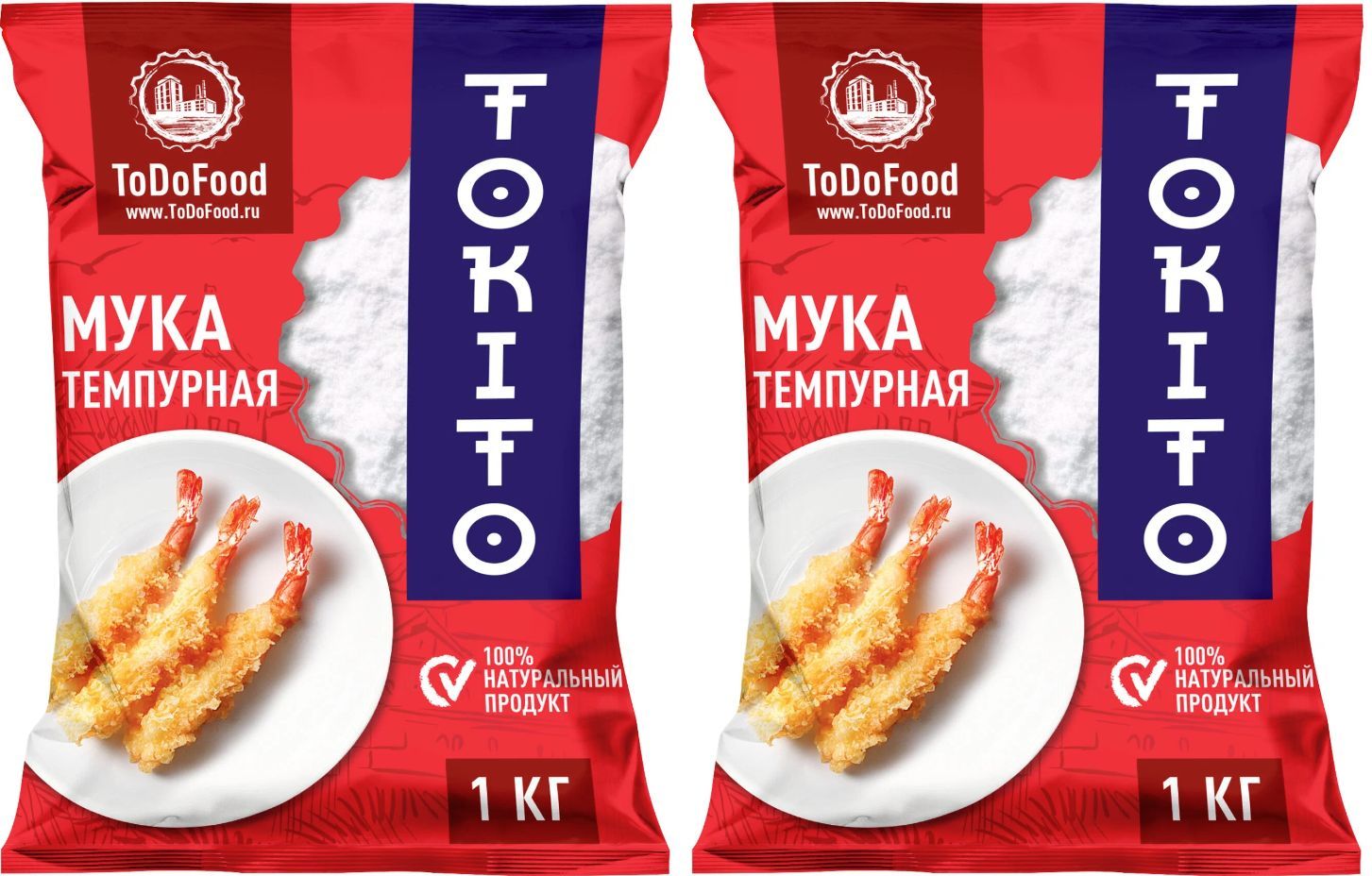 ToDoFood Tokito Мука Темпурная, практически не впитывает в себя жирные  масла при жарке, 1 кг. (2 шт.)