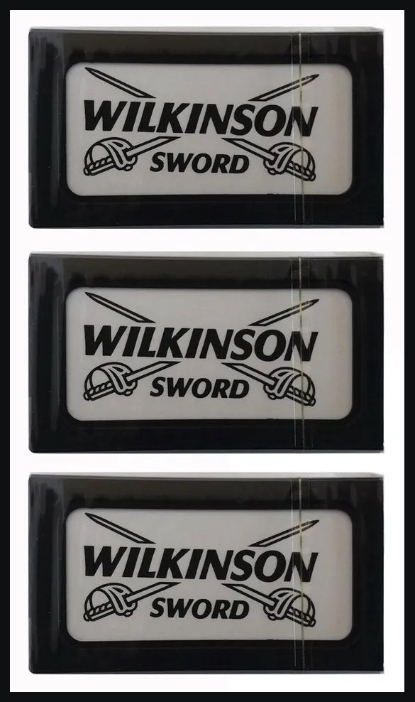 Двусторонние лезвия немецкие для Бритвы Wilkinson Sword "Classic", в диспенсере, классические, для T-образных бритв и шаветок, 3 упаковки по 5 шт