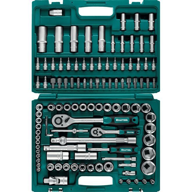 Наборинструментауниверсальный1/2,3/8,1/4108предметовKRAFTOOL