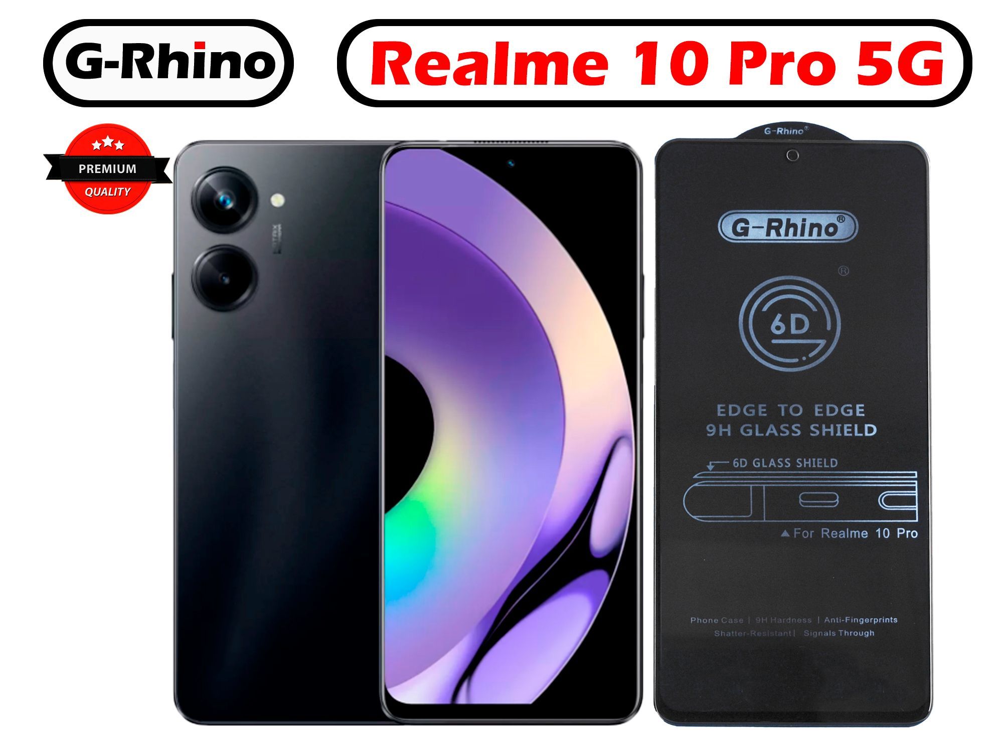 Защитное стекло G-Rhino для RealMe 10 Pro (5G) защита экрана и телефона  бронестекло с полной проклейкой олеофобное полное покрытие от царапин -  купить с доставкой по выгодным ценам в интернет-магазине OZON (1045742906)