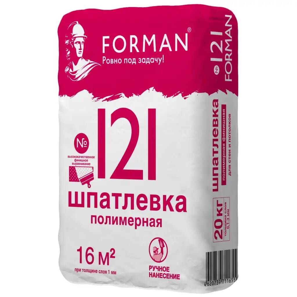 Форман 10. Шпатлевка полимерная форман 121 20кг. шпатлевка полимерная &quot;alinex&quot; finish 25кг.