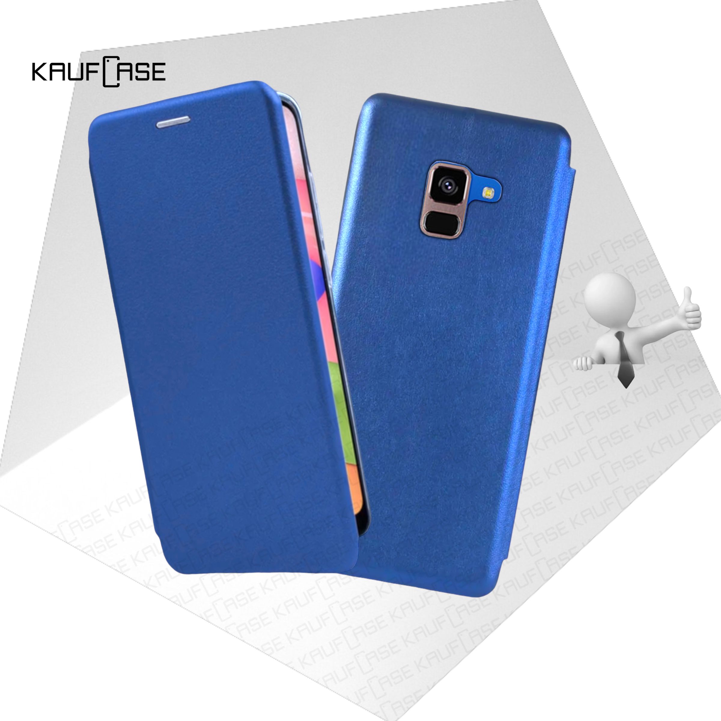 Чехол книжка KaufCase для телефона Samsung A8 2018 (A530) (5.6"), синий. Трансфомер