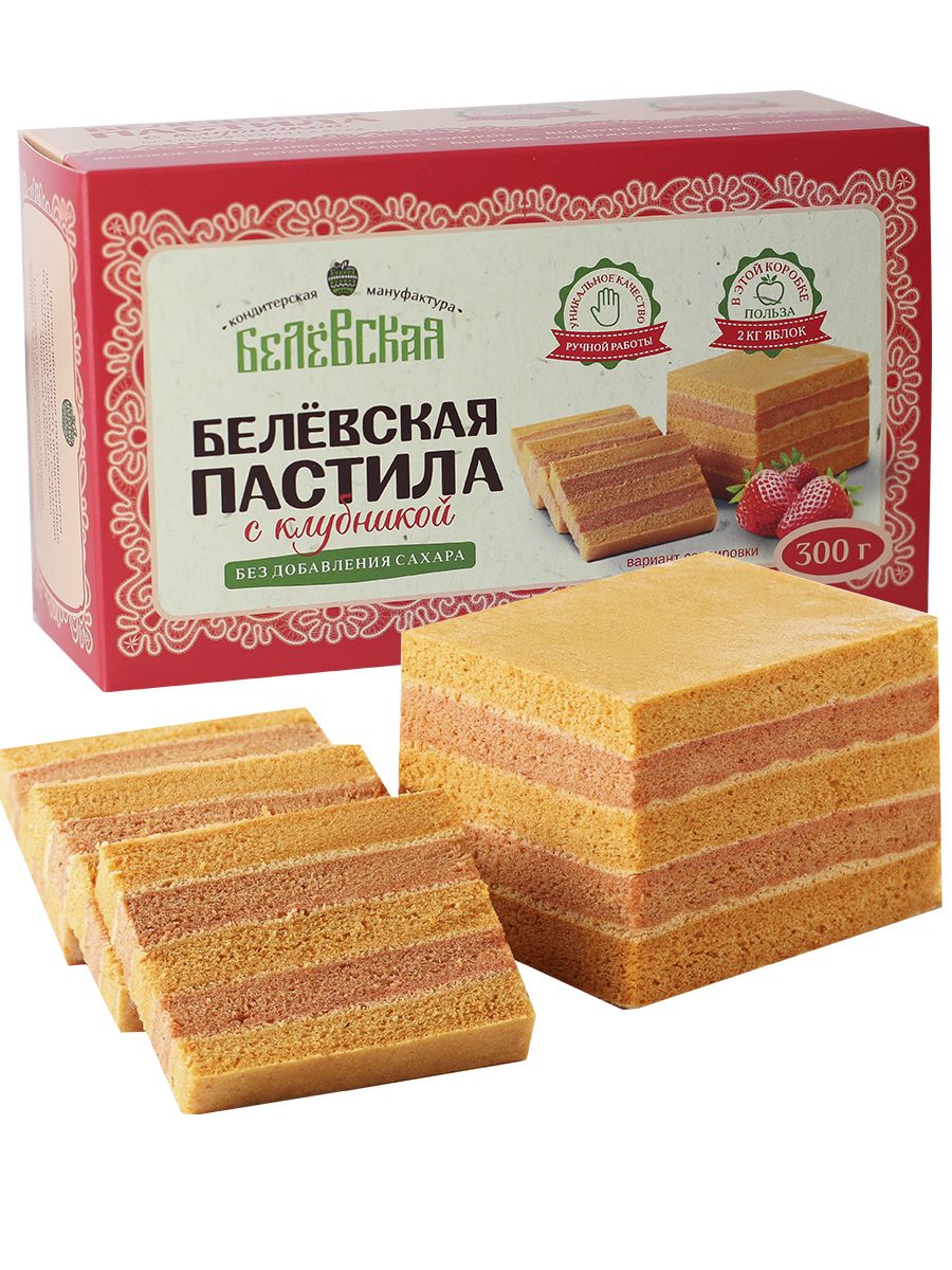 Пастила без сахара "Клубника", 300 г.