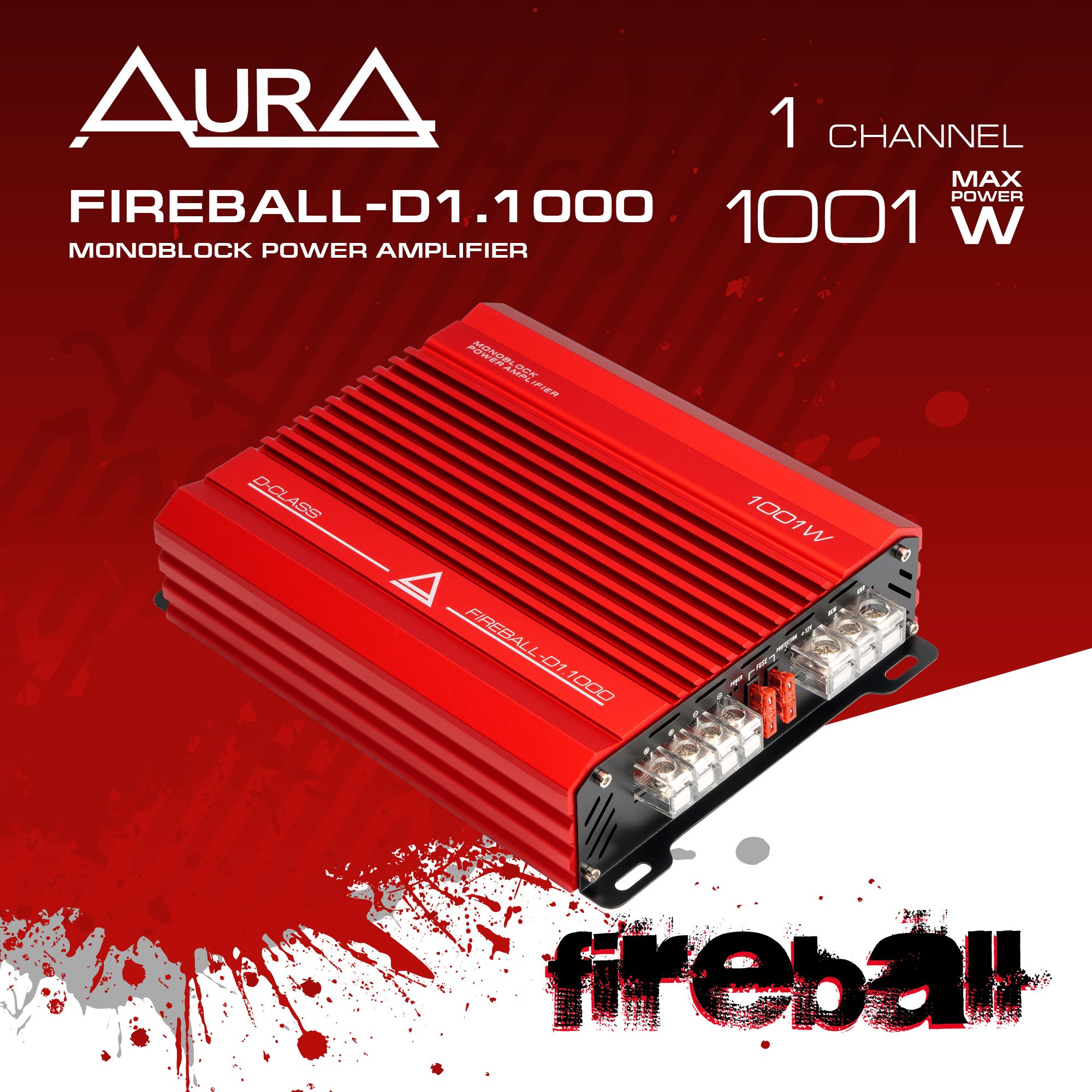 1-канальный усилитель мощности Aura FIREBALL-D1.1000 - купить с доставкой  по выгодным ценам в интернет-магазине OZON (1348434576)