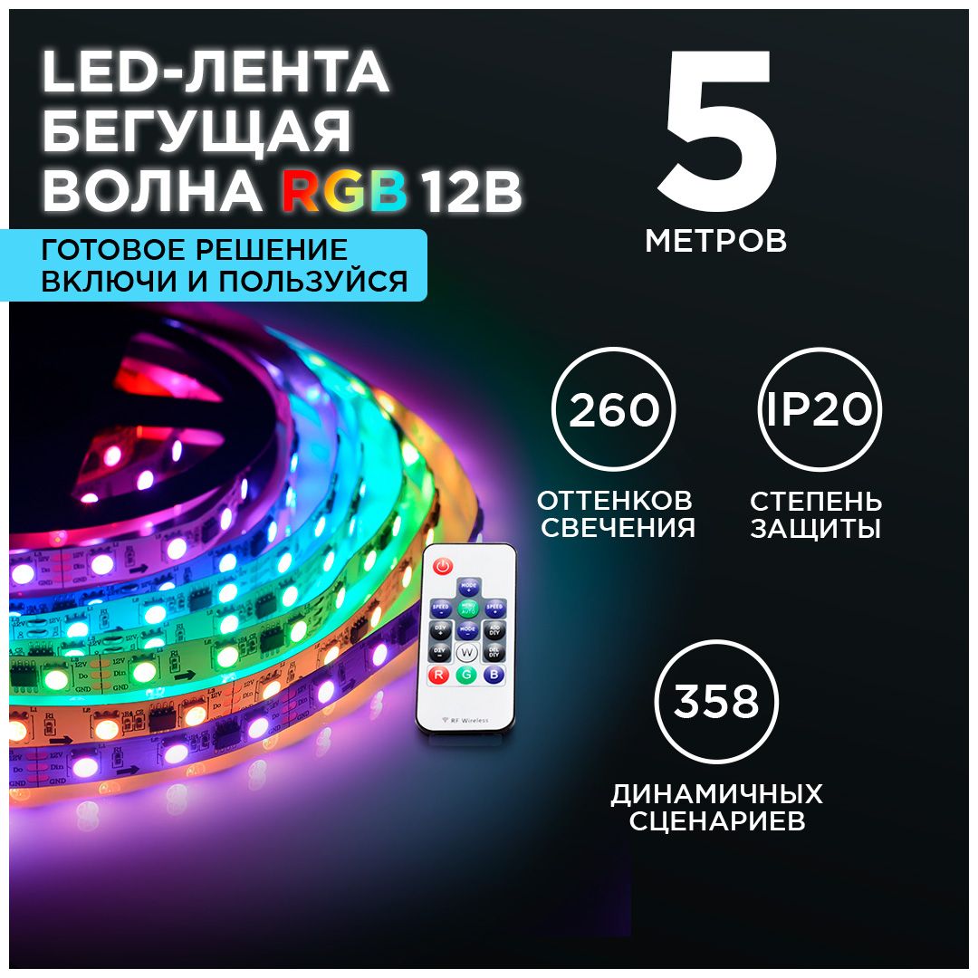 Светодиодная лента APEYRON electrics, 12В, IP20, 60 LED/m 82ЦЛ - купить по  выгодной цене в интернет-магазине OZON (685288300)