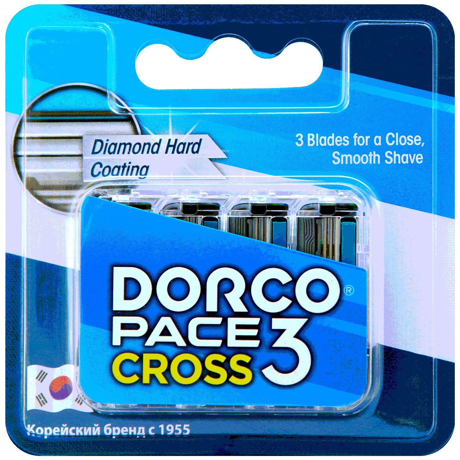 DORCO Pace CROSS 3 сменные кассеты с 3 лезвиями для станка 4шт CROSS, TRC 1040