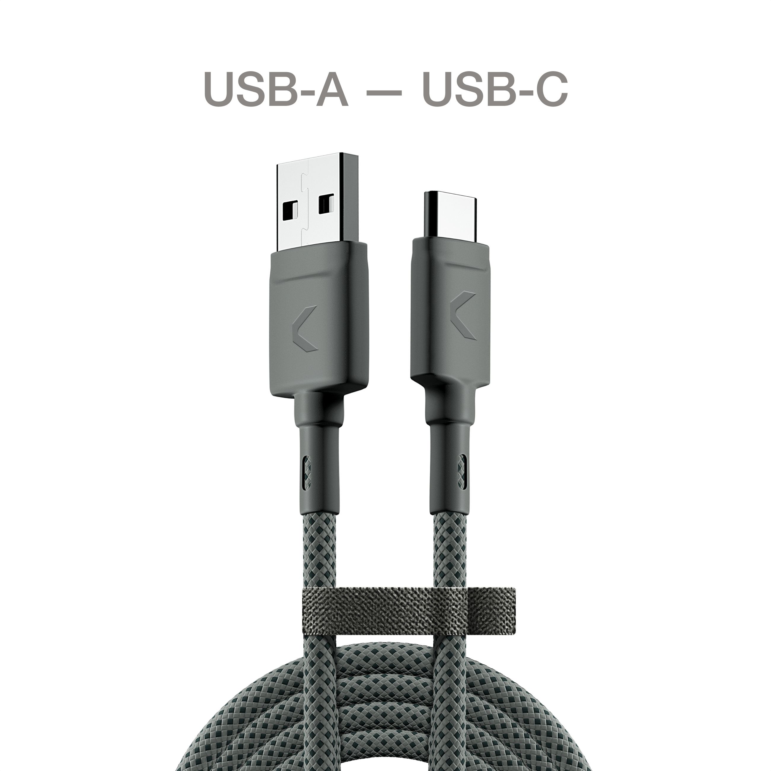 КабельCOMMORangeCableUSB-А(3.0)USB-C2.2м,DimGray