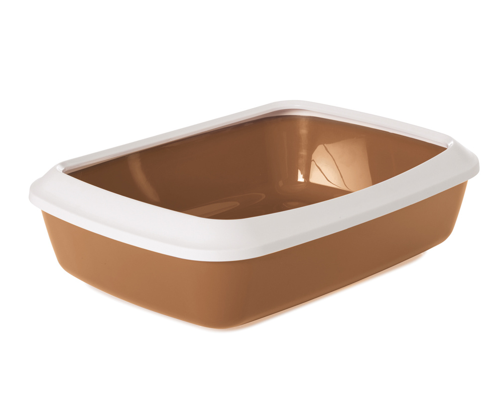 SAVIC LITTER TRAY IRIZ 42 см туалет для кошек с бортом бронзовый 1х6 0263-0WHZ  #1