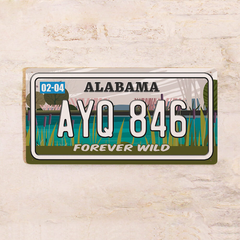 Автономер Алабама, номера на машину американских штатов для декора стен, оригинальный сувенир США, металл, #1