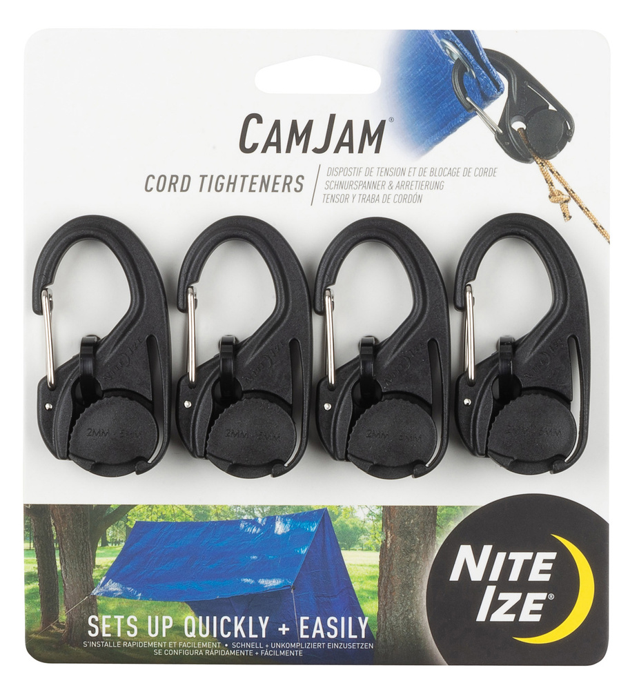 Безузловой натяжитель для веревки с карабином Nite Ize CamJam - Черный ...