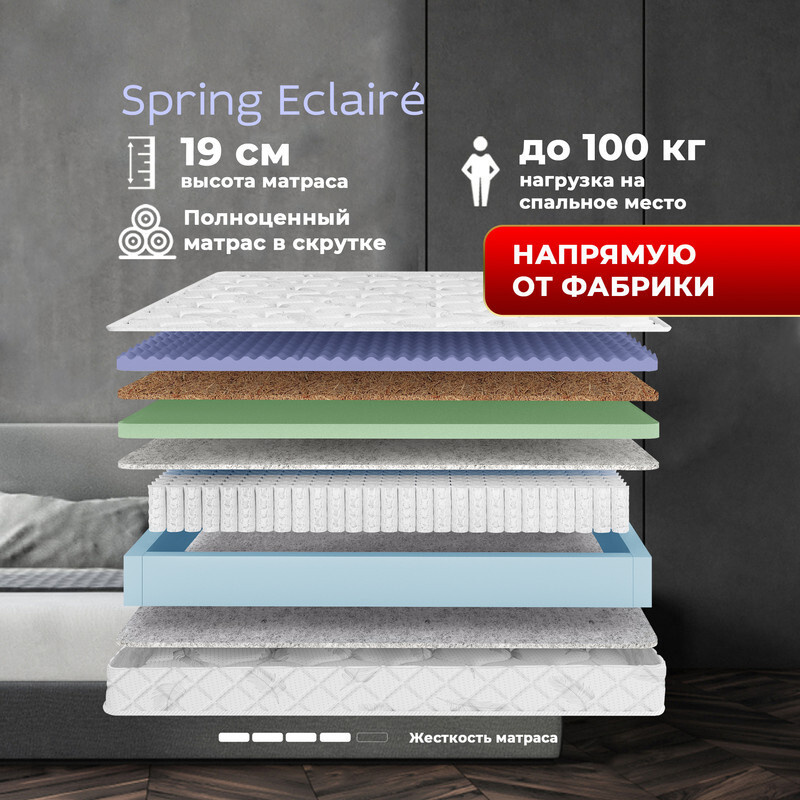 Dreamtec Матрас Spring Eclaire, Независимые пружины, 90х200 см #1