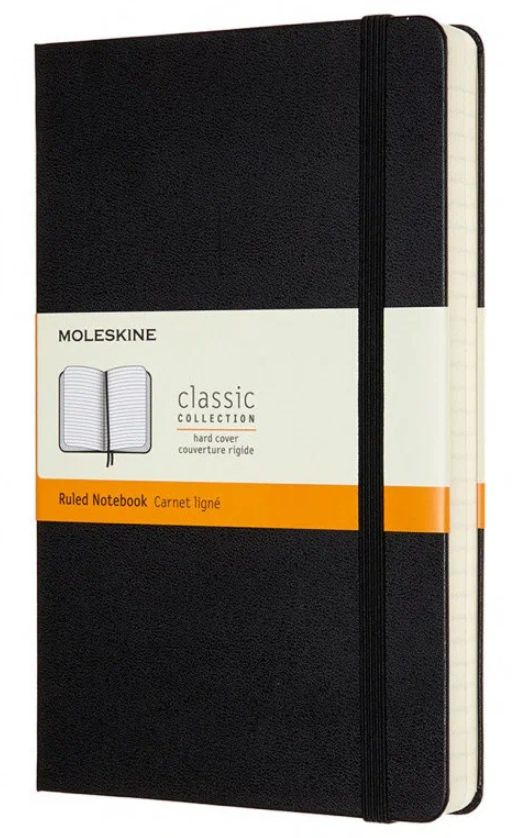 Блокнот в линейку Moleskine CLASSIC QP060 13х21см 240стр. твердая обложка, черный  #1