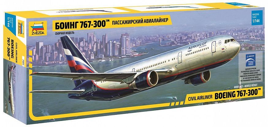 Звезда Боинг 767-300, Пассажирский авиалайнер, 1/144, Сборная модель  #1