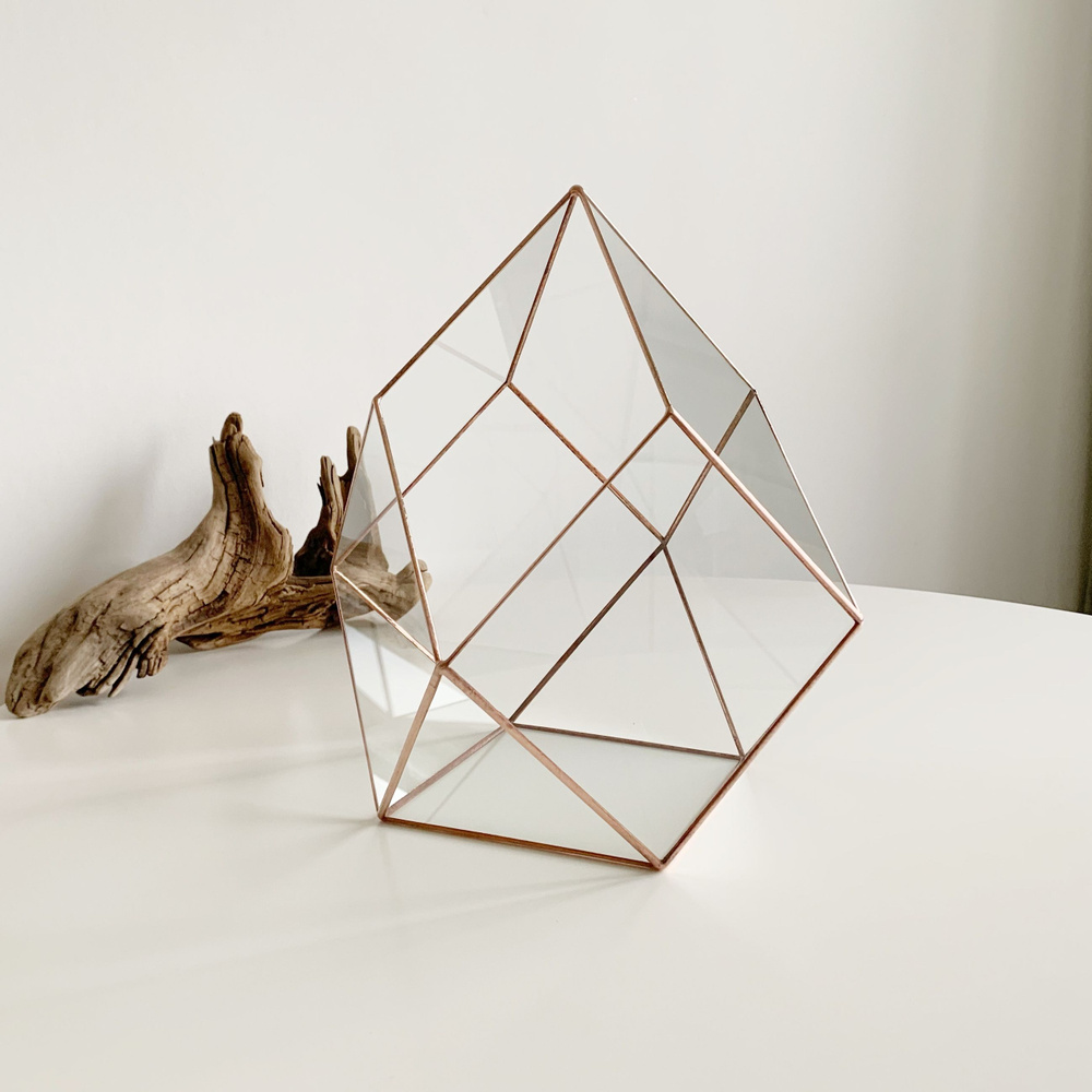 Флорариум геометрический Кристалл 25 см медный #1