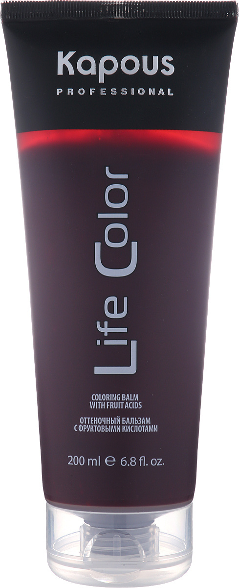 Kapous Бальзам оттеночный для волос Life Color Гранатовый красный 200 ...