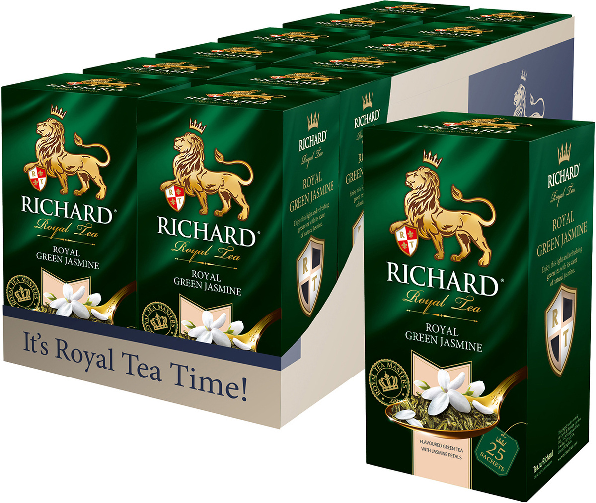 Набор зеленого чая в пакетиках RICHARD "Royal Green Jasmine" с ароматом жасмина, китайский, байховый- #1