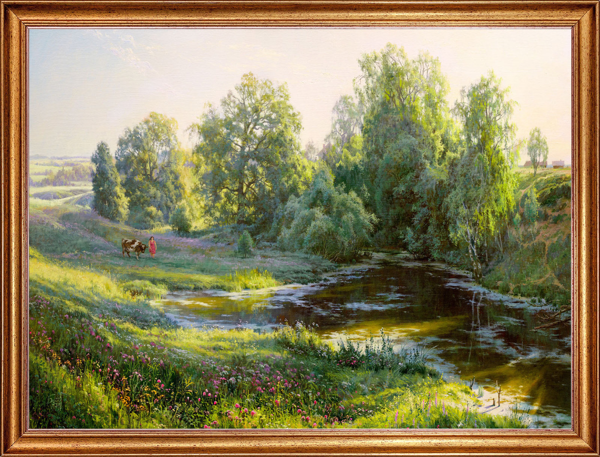 Картина холсте, "Утро", 80х60 см., художник - Басов Сергей. Холст на ...