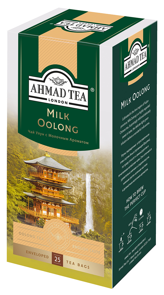 Чай в пакетиках зеленый Ahmad Tea Milk Oolong, ароматизированный, 25 шт  #1