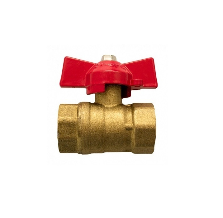 Кран шаровый латунный 1/2 бабочка, внутренняя - внутренняя резьба TOPAS ...