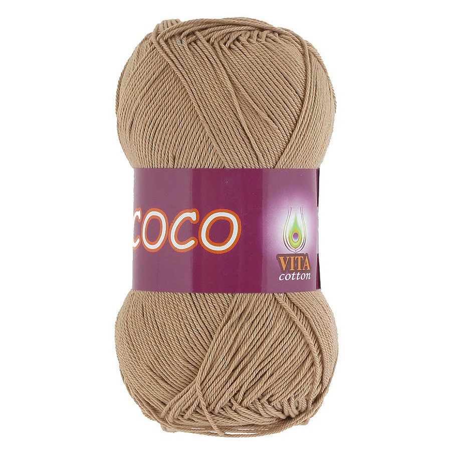 Пряжа для вязания VITA Coco, 10 шт, цвет: бежевый, состав: 100% Хлопок, 50 гр/240 м  #1