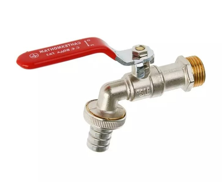 Кран водоразборный d 15 рычаг латунь \"Санком\" - купить по низкой цене в ...