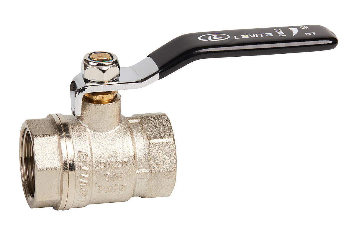 Кран шаровой Lavita 3/4\" вн-вн, ручка рычаг BLACK - купить по низкой ...