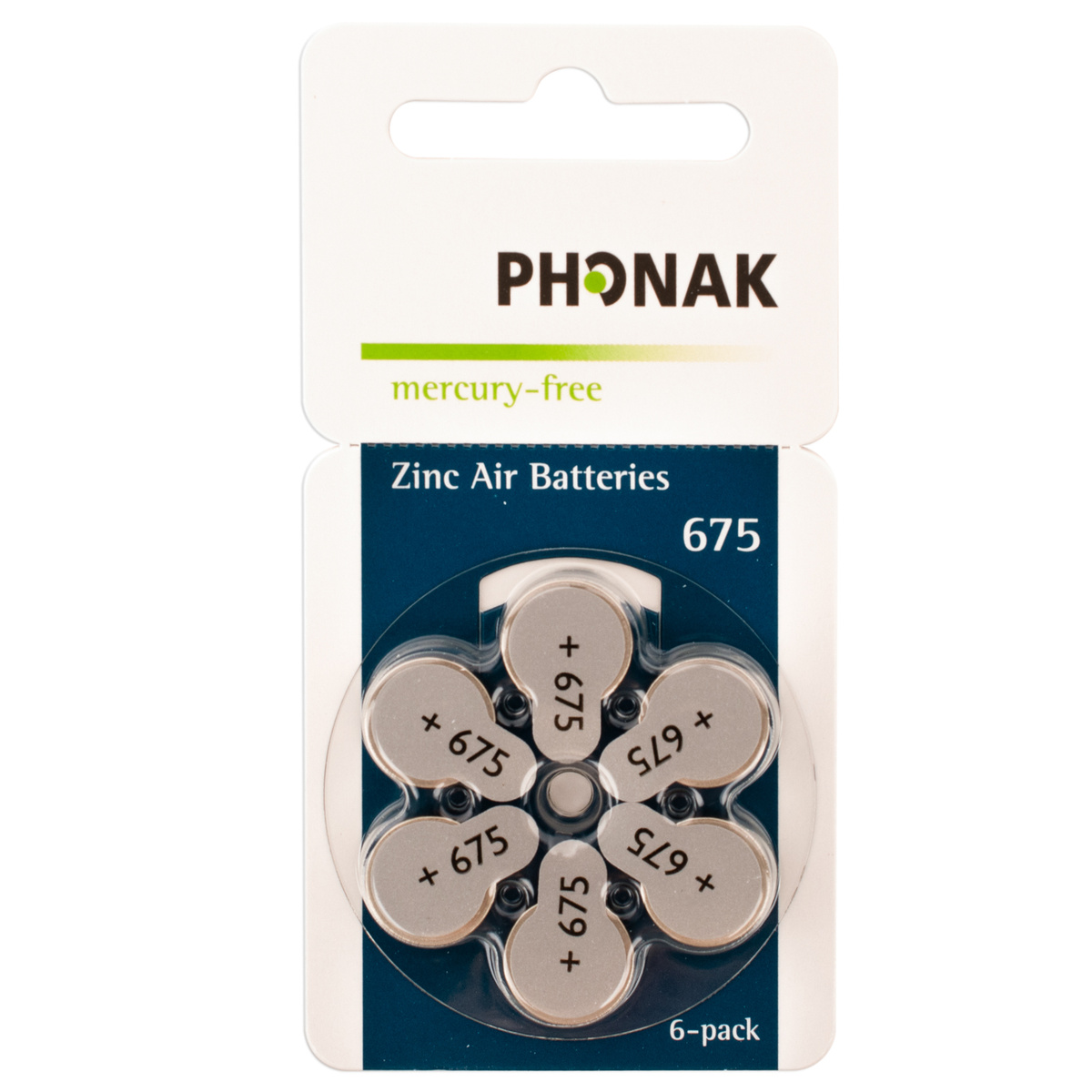Батарейки Phonak 675 для слухового аппарата, 1 блистер (6 батареек ...