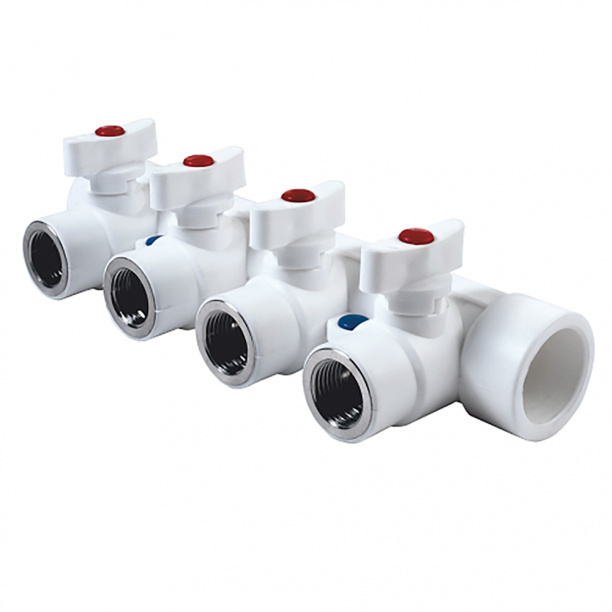 Коллектор Lammin ППР d32х1/2\" ВР с кранами 4 выхода, au_kollektor ...