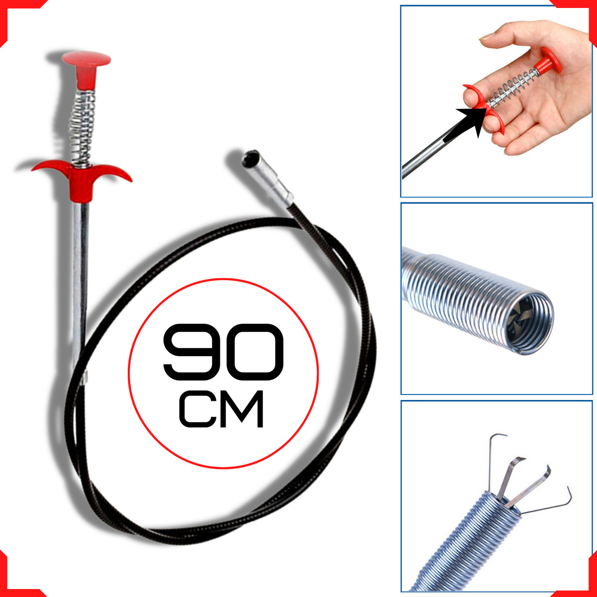 Трос вантуз \"Захват\" улавливатель мусора и волос из водостока и в ...