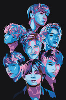 Картина по номерам на подрамнике "Корейская K-POP группа BTS", 40x60 см. Спонсорские товары