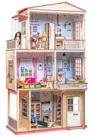 Деревянный кукольный домик с мебелью для Барби "Большой домик". Спонсорские товары