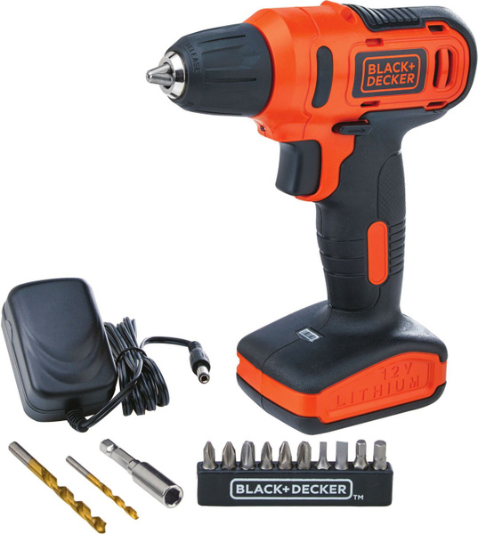 Дрель-шуруповерт Black+Decker _12, От аккумулятора, 12 Вт - купить по ...