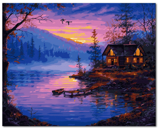 Картина по номерам на холсте 40х50 на подрамнике Природа Закат - купить ...