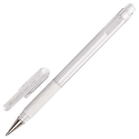 Как выглядит белая ручка Pentel Ручка Гелевая, толщина линии: 0.4 мм, цвет: Белый, 1 шт. - купить с доста