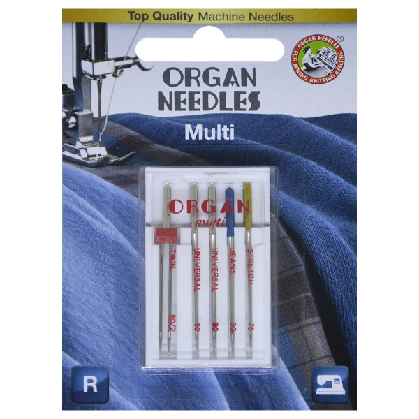 Иглы для швейных машин ORGAN 5/Multi Blister (для джинсы, для джерси ...