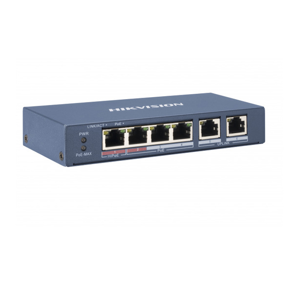 Коммутатор Hikvision на 4 PoE порта Hikvision DS-3E0106P-E/M - купить ...