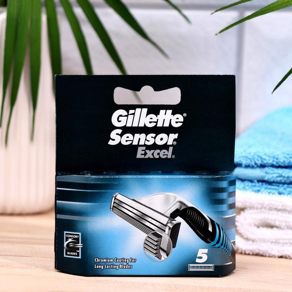 Сменные кассеты Gillette Sensor Excel 2 лезвия 5 кассет - купить с ...