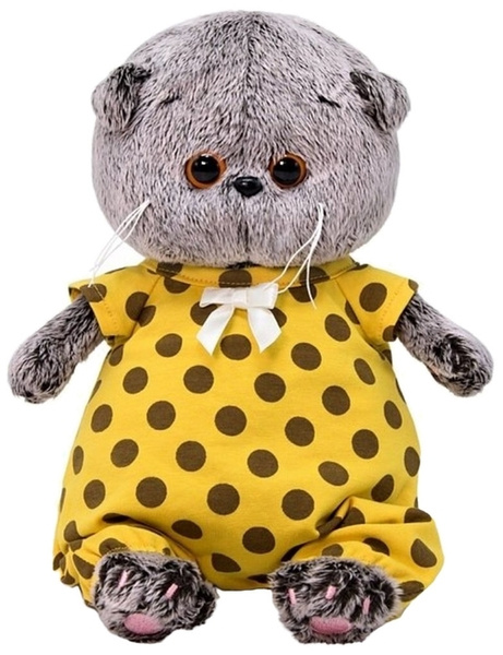 Мягкая игрушка кот Басик Baby в горошек, в подарочной коробке, 20 см ...