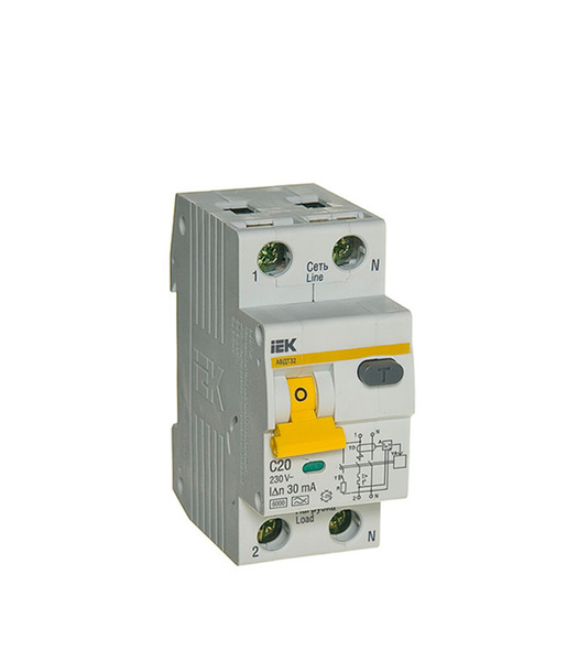 Автомат дифференциальный АВДТ32 2Р 20А 30мА 6кА С IEK MAD22-5-020-C-30 ...