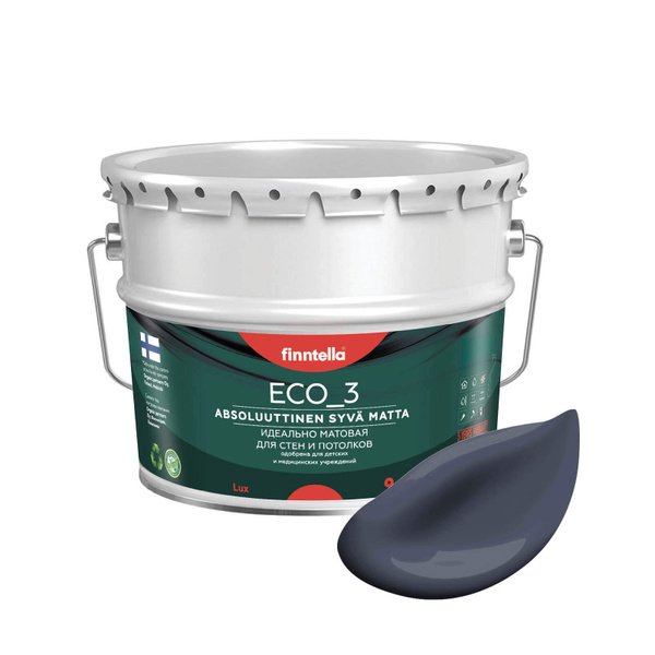 Краска FINNTELLA матовая для стен моющаяся ECO 3, для обоев под ...
