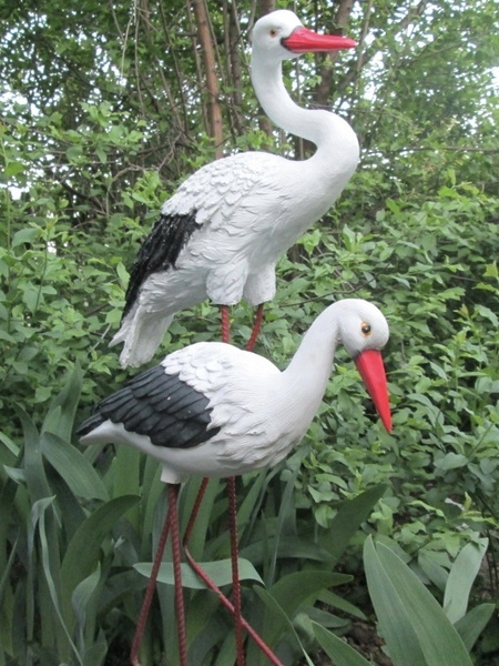 Садовые фигуры Аисты, На газон, Водоплавающая - купить по низкой цене с ...