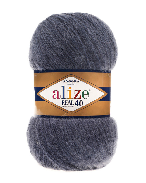 Пряжа Alize Angora Real 40 (Ангора Реал 40) - 1 шт цвет 411 джинсовый ...