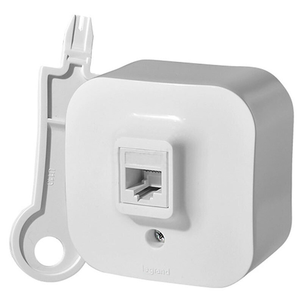 Розетка компьютерная Legrand Quteo RJ45 категория 5 на винтах. Белая ...