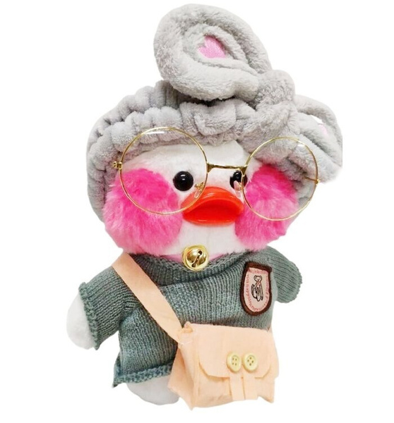 Утка мягкая игрушка / Плюшевая уточка lalafanfan duck / Утенок в очках ...